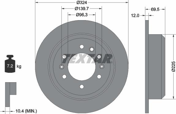 Textar 92161800 - Спирачен диск vvparts.bg