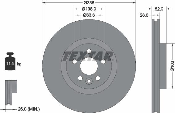 Textar 92168203 - Спирачен диск vvparts.bg