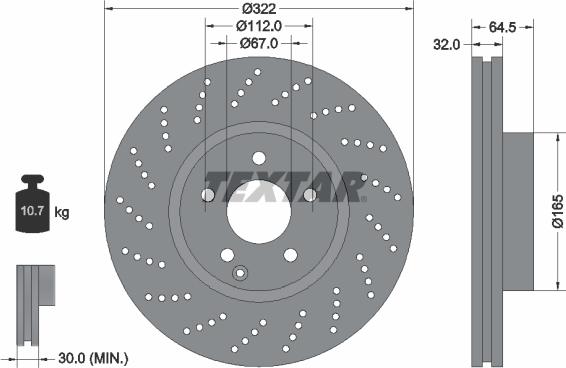 Textar 92163400 - Спирачен диск vvparts.bg