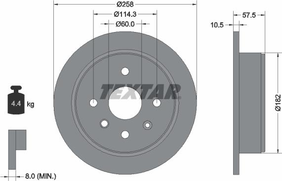 Textar 92163000 - Спирачен диск vvparts.bg