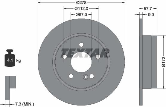 Textar 92163103 - Спирачен диск vvparts.bg