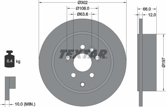 Textar 92162700 - Спирачен диск vvparts.bg