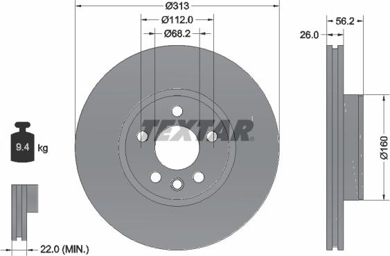 Textar 92109905 - Спирачен диск vvparts.bg