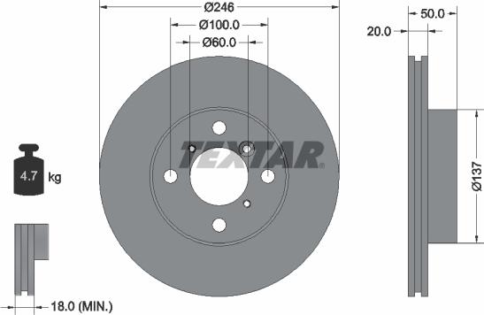 Textar 92104500 - Спирачен диск vvparts.bg