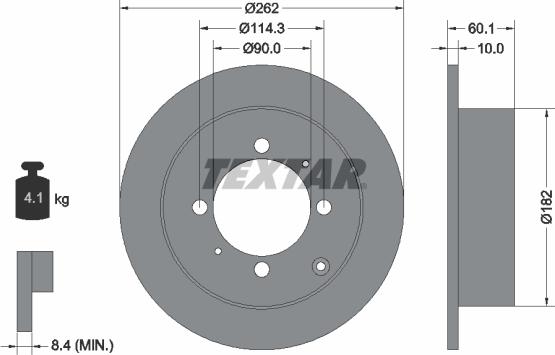 Textar 92104000 - Спирачен диск vvparts.bg