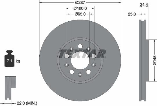 Textar 92106600 - Спирачен диск vvparts.bg