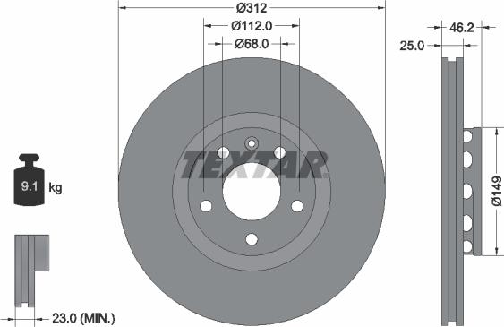 Textar 92106105 - Спирачен диск vvparts.bg