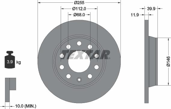 Textar 92106305 - Спирачен диск vvparts.bg