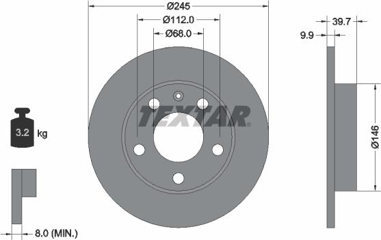 Textar 92106205 - Спирачен диск vvparts.bg