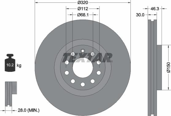 Textar 92106705 - Спирачен диск vvparts.bg