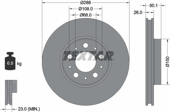 Textar 92100503 - Спирачен диск vvparts.bg