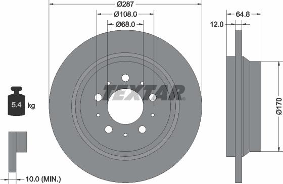 Textar 92100700 - Спирачен диск vvparts.bg