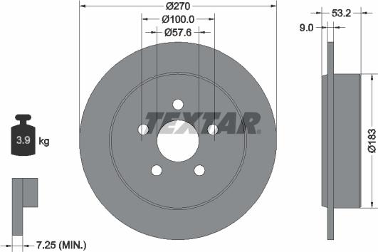 Textar 92108600 - Спирачен диск vvparts.bg