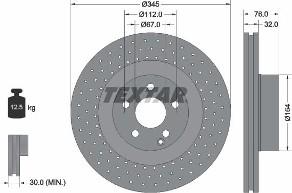 Textar 92108805 - Спирачен диск vvparts.bg