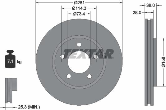 Textar 92108300 - Спирачен диск vvparts.bg