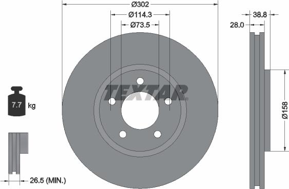 Textar 92108200 - Спирачен диск vvparts.bg