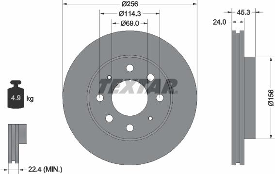 Textar 92103903 - Спирачен диск vvparts.bg