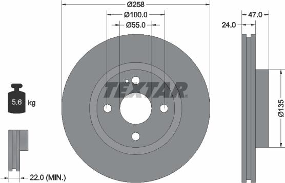 Textar 92103100 - Спирачен диск vvparts.bg