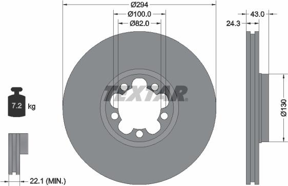 Textar 92103800 - Спирачен диск vvparts.bg