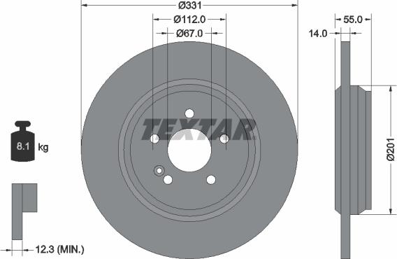 Textar 92103305 - Спирачен диск vvparts.bg