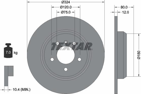 Textar 92107400 - Спирачен диск vvparts.bg