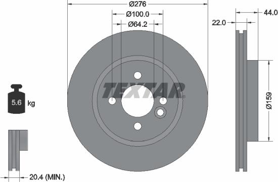 Textar 92107505 - Спирачен диск vvparts.bg