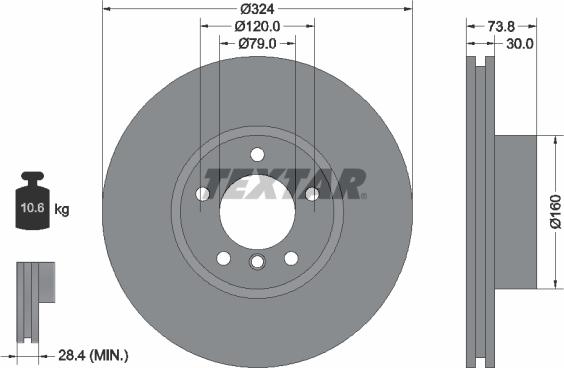 Textar 92107105 - Спирачен диск vvparts.bg