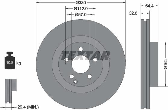 Textar 92119905 - Спирачен диск vvparts.bg