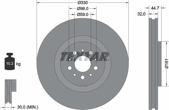 Textar 92119600 - Спирачен диск vvparts.bg