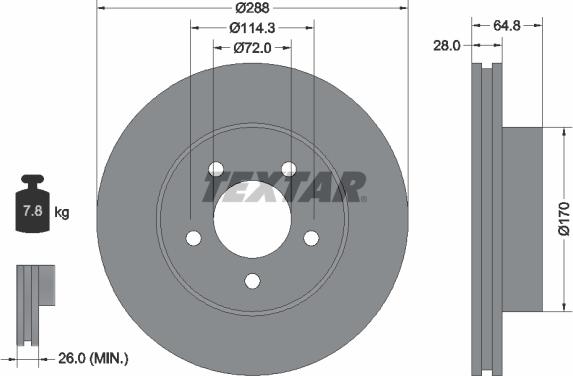 Textar 92119705 - Спирачен диск vvparts.bg