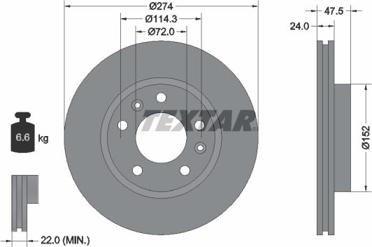 Textar 92114900 - Спирачен диск vvparts.bg