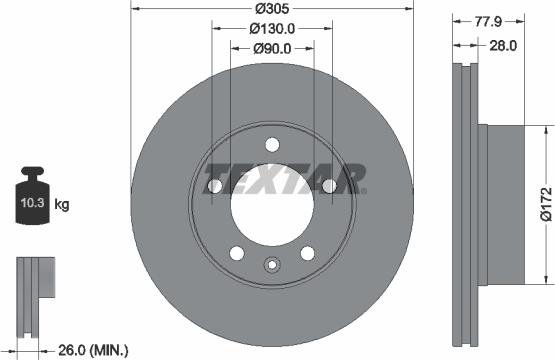 Textar 92115900 - Спирачен диск vvparts.bg