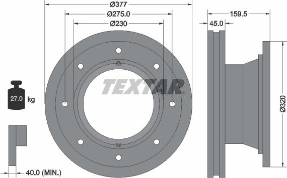 Textar 92116400 - Спирачен диск vvparts.bg