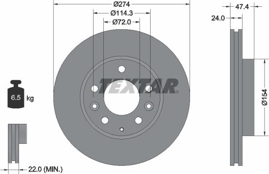 Textar 92110400 - Спирачен диск vvparts.bg