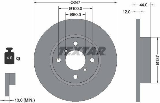 Textar 92110800 - Спирачен диск vvparts.bg