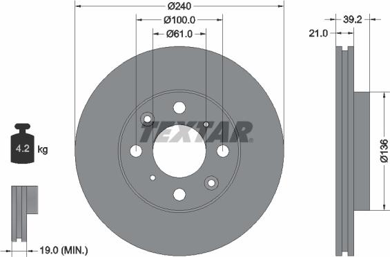 Textar 92110300 - Спирачен диск vvparts.bg