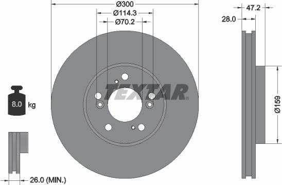 Textar 92110200 - Спирачен диск vvparts.bg