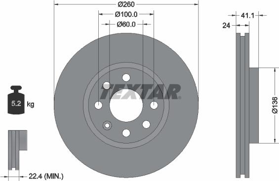 Textar 92111100 - Спирачен диск vvparts.bg