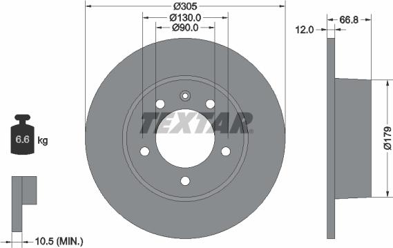 Textar 92111203 - Спирачен диск vvparts.bg