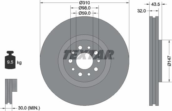 Textar 92118100 - Спирачен диск vvparts.bg