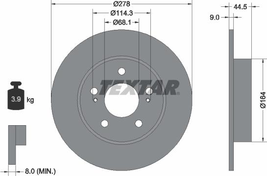 Textar 92113100 - Спирачен диск vvparts.bg