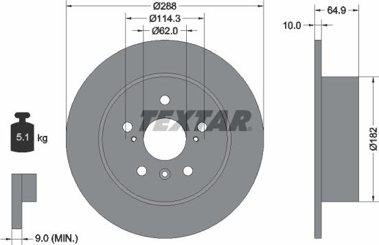 Textar 92117000 - Спирачен диск vvparts.bg