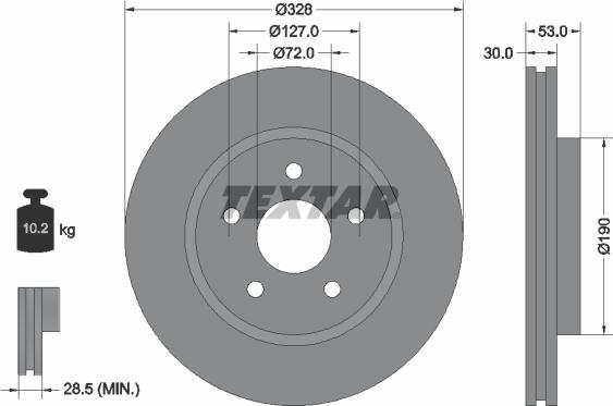 Textar 92184505 - Спирачен диск vvparts.bg