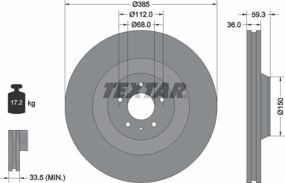 Textar 92184203 - Спирачен диск vvparts.bg