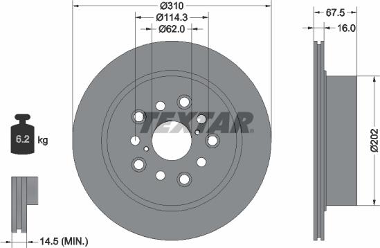 Textar 92185703 - Спирачен диск vvparts.bg