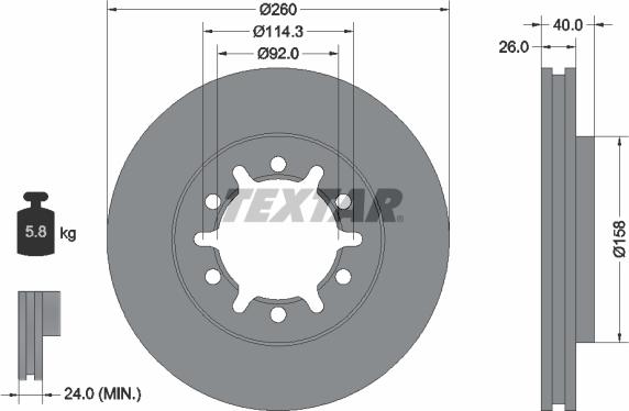 Textar 92186103 - Спирачен диск vvparts.bg