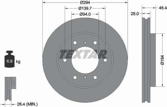 Textar 92180205 - Спирачен диск vvparts.bg