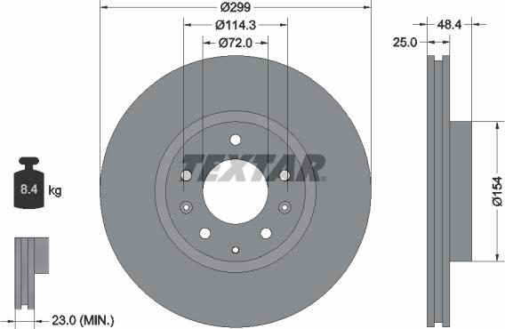 Textar 92180703 - Спирачен диск vvparts.bg