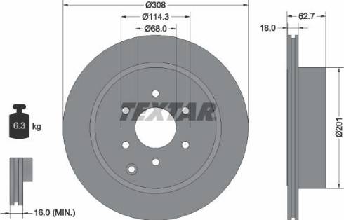 Textar 92181600 - Спирачен диск vvparts.bg