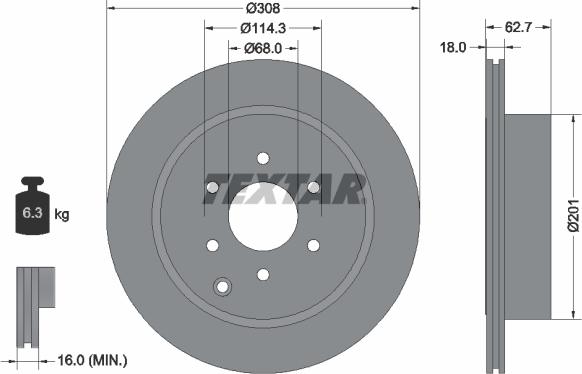 Textar 92181603 - Спирачен диск vvparts.bg